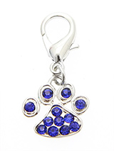 Swarovski Little Paw Dog Collar Charm (Blue Crystals) - A beautiful little paw to remind you of all the paw prints you have to clean up every day. But this one is a bit more fun with its shimmering crystal diamantes.