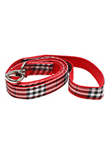 Red Checked Tartan Fabric Lead - Here at Urban Pup our design team understands that everyone likes a coordinated look. So we added a Red Checked Fabric Lead to match our Red Checked Harness, Bandana and collar. This lead is lightweight and incredibly strong.