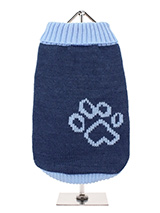 Blue Paw Sweater - Our Blue Paw Sweater is a beautiful shade of blue with contrasting blue turtle neck, blue arms and finished with a blue hem. Definitely one for the boys! Finished with an on trend high neck and elasticated sleeves to ensure a great fit from front to back.On top of all of that it will keep you dog sn...