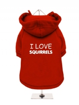 I LOVE | SQUIRRELS - Fleece-Lined Dog Hoodie / Sweatshirt