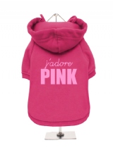 J'ADORE | PINK - Fleece-Lined Dog Hoodie / Sweatshirt